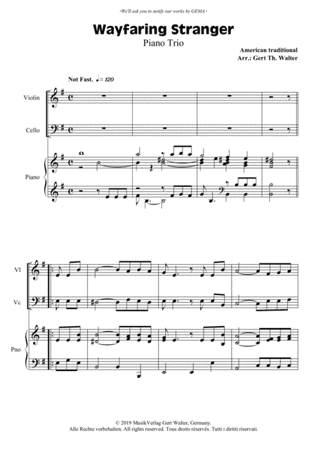 Wayfaring Stranger (arr. Gert Th. Walter)