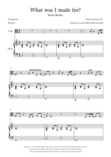 What Was I Made For? (arr. BTmusic)