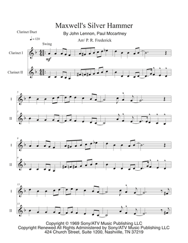 Maxwell's Silver Hammer (arr. P. R. Frederick)
