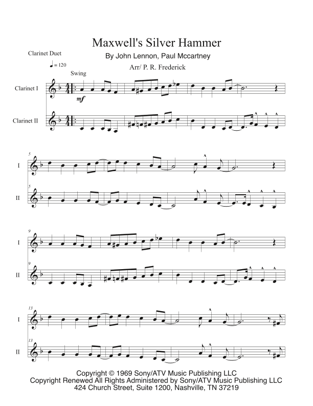 Maxwell's Silver Hammer (arr. P. R. Frederick)