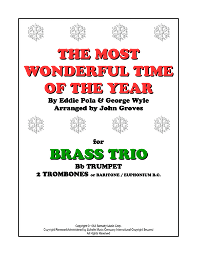 The Most Wonderful Time Of The Year (arr. John Groves)