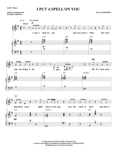 I Put A Spell On You (arr. Jeffrey Bowen)