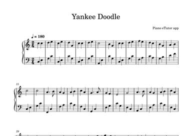 Yankee Doodle - piano (arr. Piano eTutor app)