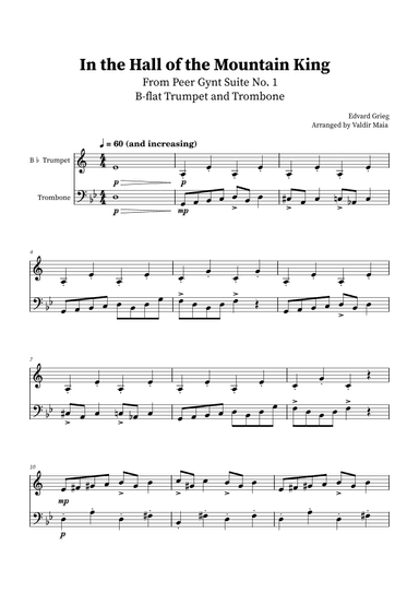 In The Hall Of The Mountain King - Trumpet and Trombone Duet (arr. Valdir Maia)
