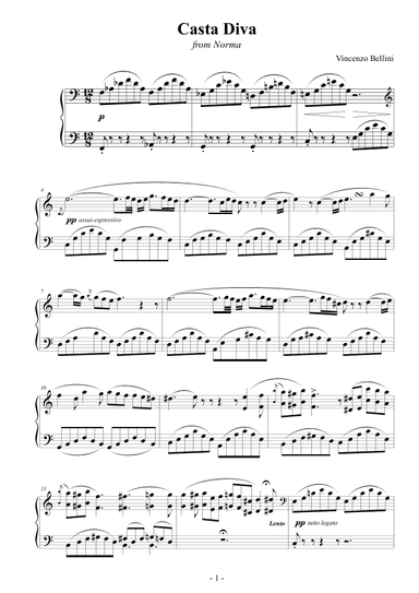 Casta Diva (C major) (arr. Passoni Music)