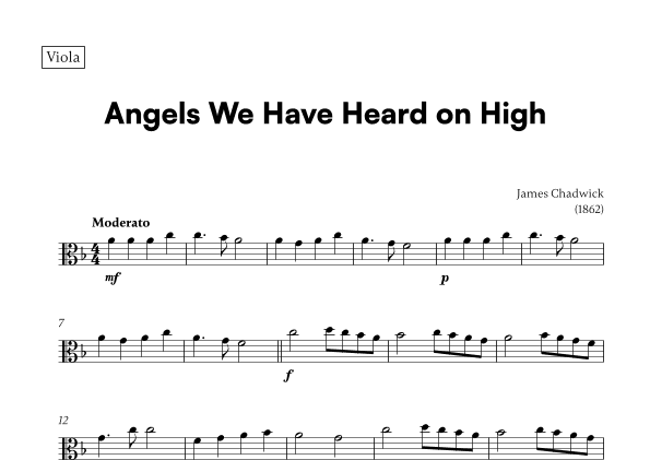 Angels we have heard on high (for Viola) (arr. Cadenza Editions)