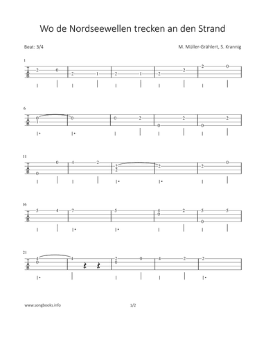 Wo de Nordseewellen trecken an den Strand (arr. Bettina Schipp)