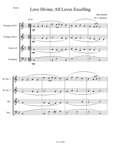 Love Divine, All Loves Excelling (Brass Quartet) (arr. B. C. Dockery)