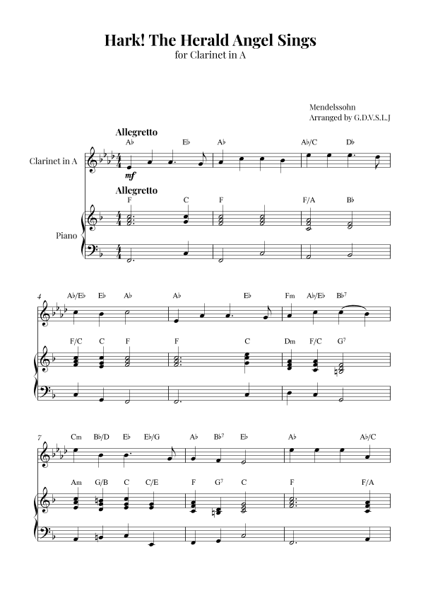 Hark! The Herald Angel Sings (arr. G.D.V.S.L.J)
