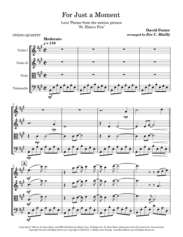Love Theme From "st. Elmo's Fire" (arr. Eve C. Mailly - Zene Strings)