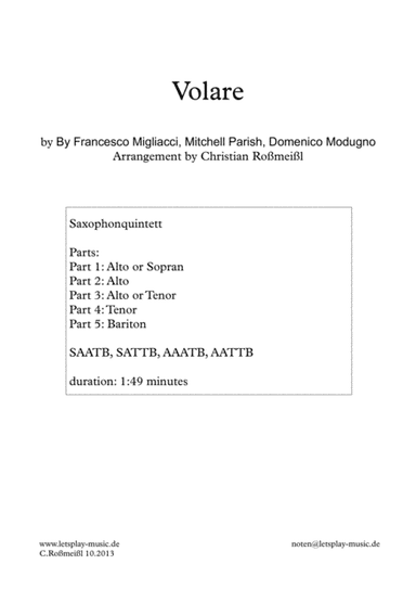 Volare (arr. Christian Roßmeißl)