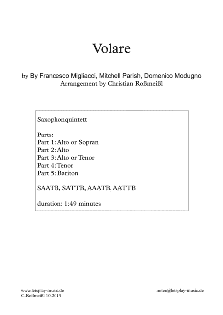 Volare (arr. Christian Roßmeißl)
