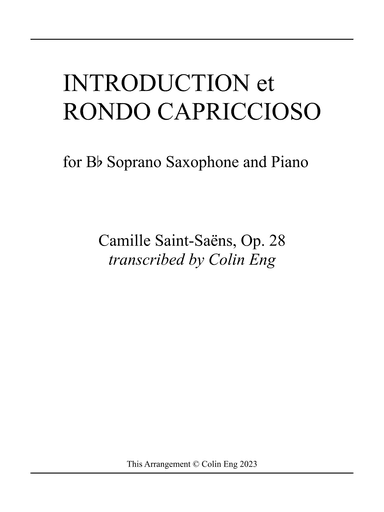 Introduction et Rondo Capriccioso (arr. Colin Eng)
