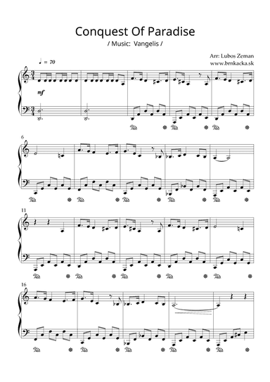 Conquest Of Paradise (arr. Lubos Zeman)