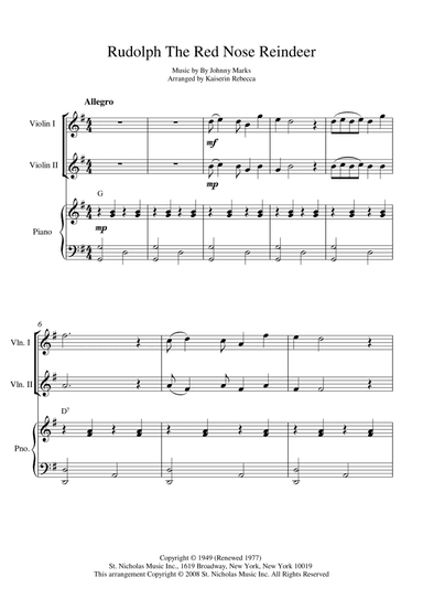 Rudolph The Red-nosed Reindeer (arr. Kaiserin Rebecca)