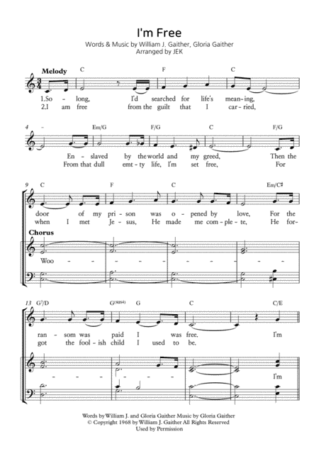 I'm Free (arr. JEK)