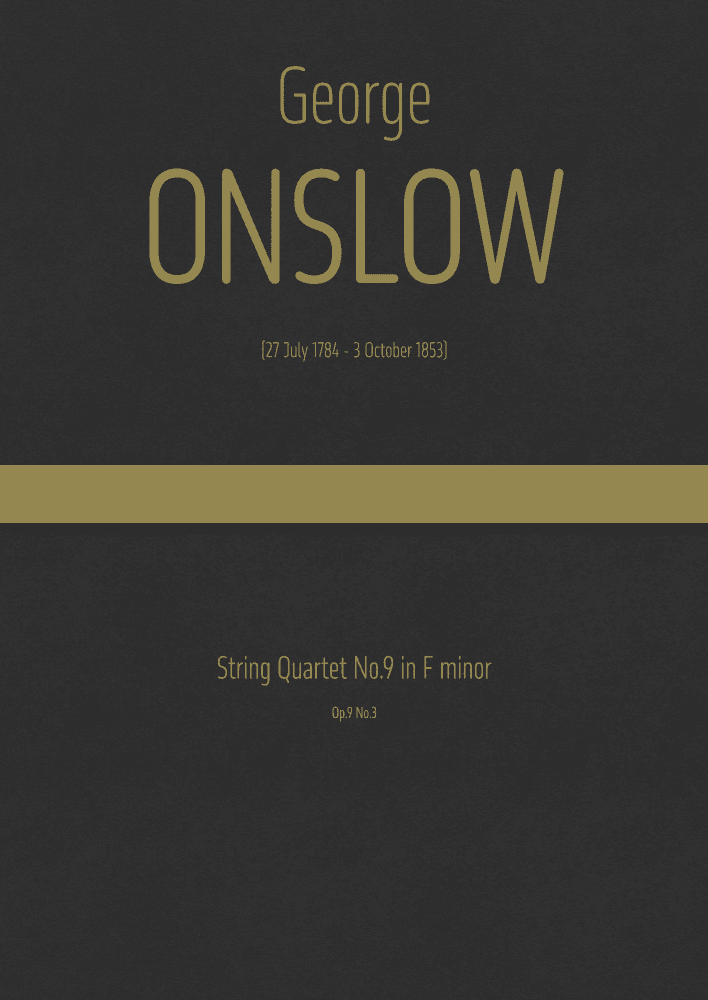 Onslow - String Quartet No.9 in F minor, Op.9 No.3 (arr. J.G. Cucó Barber)