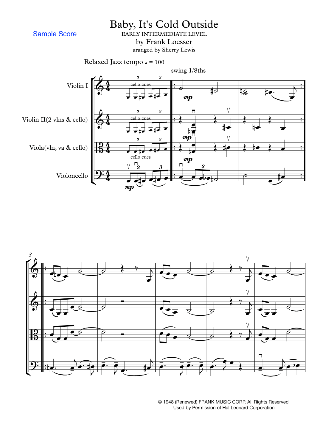 Baby, It's Cold Outside (arr. Sherry Lewis Publishing)