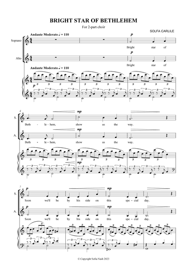 Bright Star of Bethlehem (SA choir)