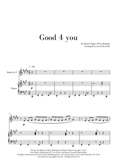 Good 4 U (arr. Lucas Rezende)