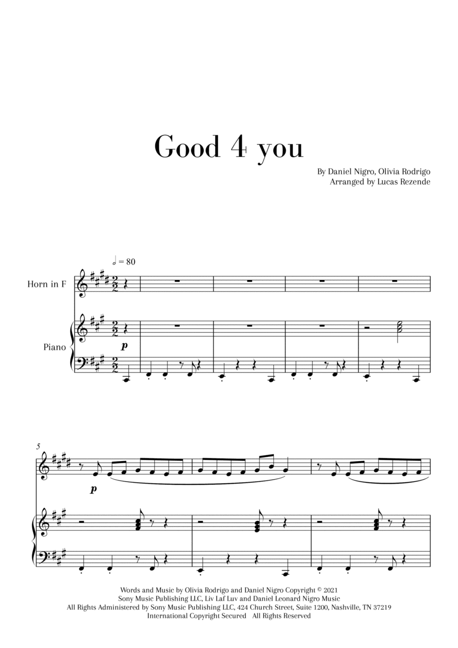 Good 4 U (arr. Lucas Rezende)