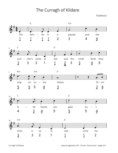 The Curragh of Kildare (arr. songbooks.info)