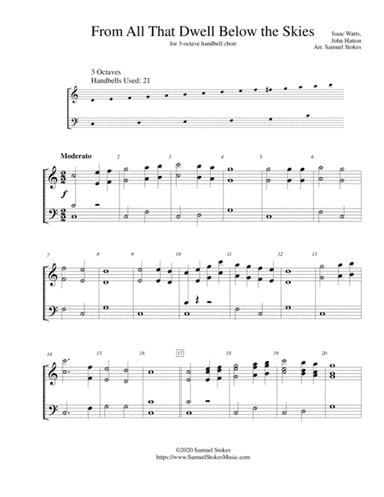 From All That Dwell Below the Skies - for 3-octave handbell choir (arr. Samuel Stokes)