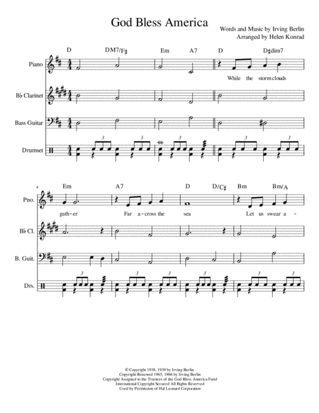 God Bless America (arr. Helen Konrad)
