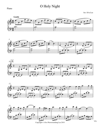 O Holy Night Piano (arr. Alva Lee 2018)