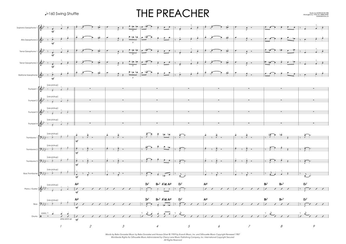 The Preacher - Score Only (arr. Pascal Uebelhart)