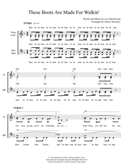 These Boots Are Made For Walkin' (arr. Emily Moriarty)