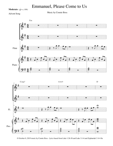 Emmanuel, Please Come to Us - vocal duet, flute & Piano