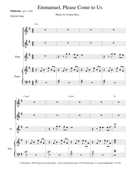 Emmanuel, Please Come to Us - vocal duet, flute & Piano