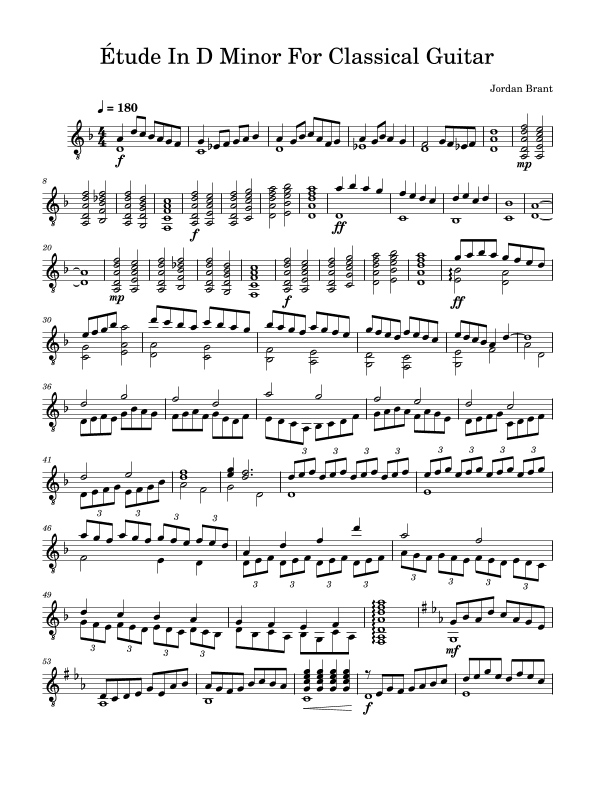 Étude For Classical Guitar