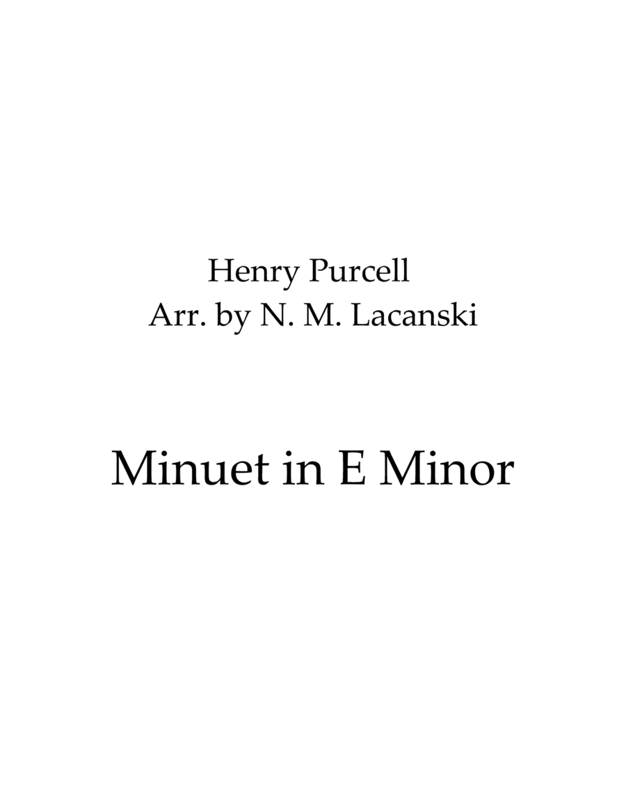 Minuet in E Minor (arr. Nick Lacanski)