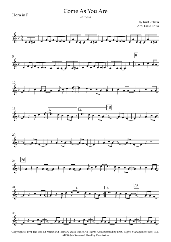 Come As You Are (arr. Fabio Britto)