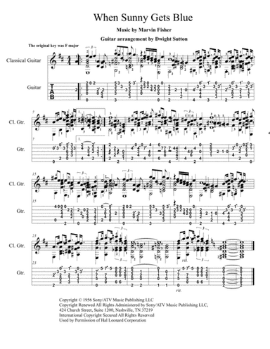 When Sunny Gets Blue (arr. Dwight Sutton)