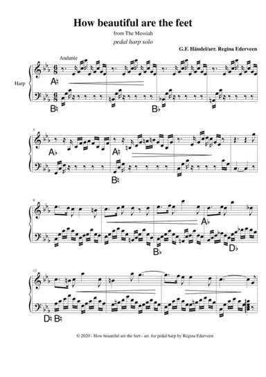 How beautiful are the feet (Messiah - Händel) - pedal harp solo