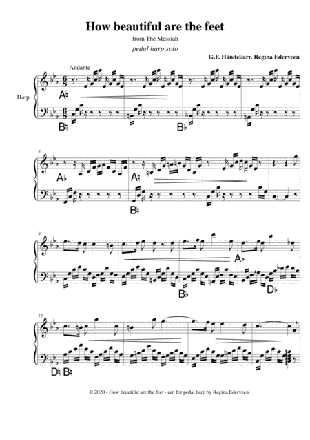 How beautiful are the feet (Messiah - Händel) - pedal harp solo