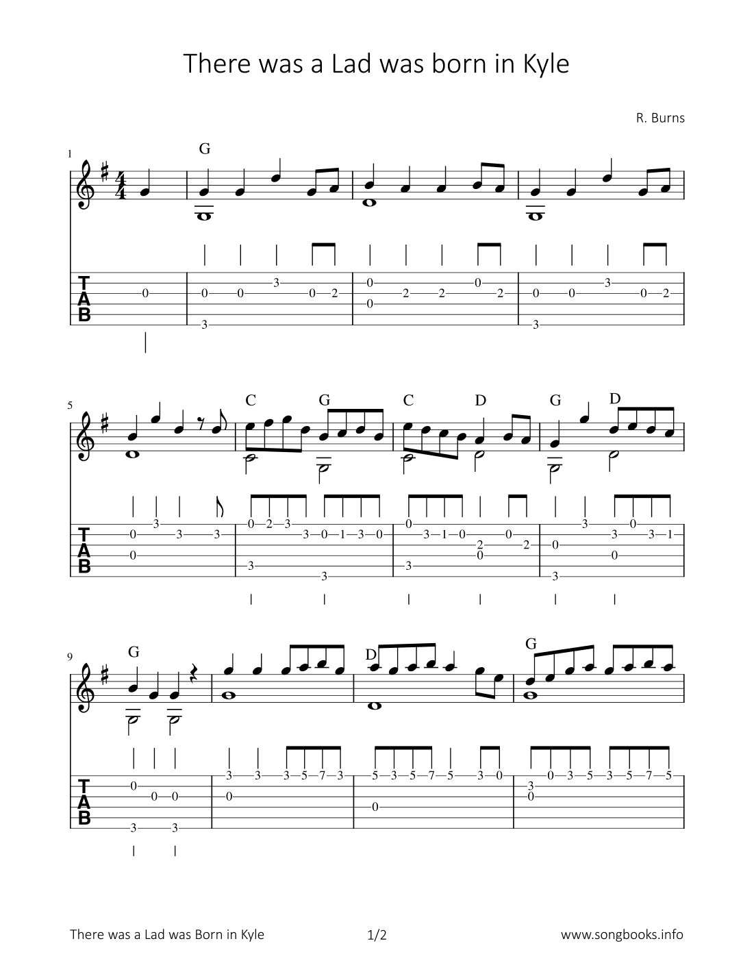There was a Lad was born in Kyle (arr. Bettina Schipp)