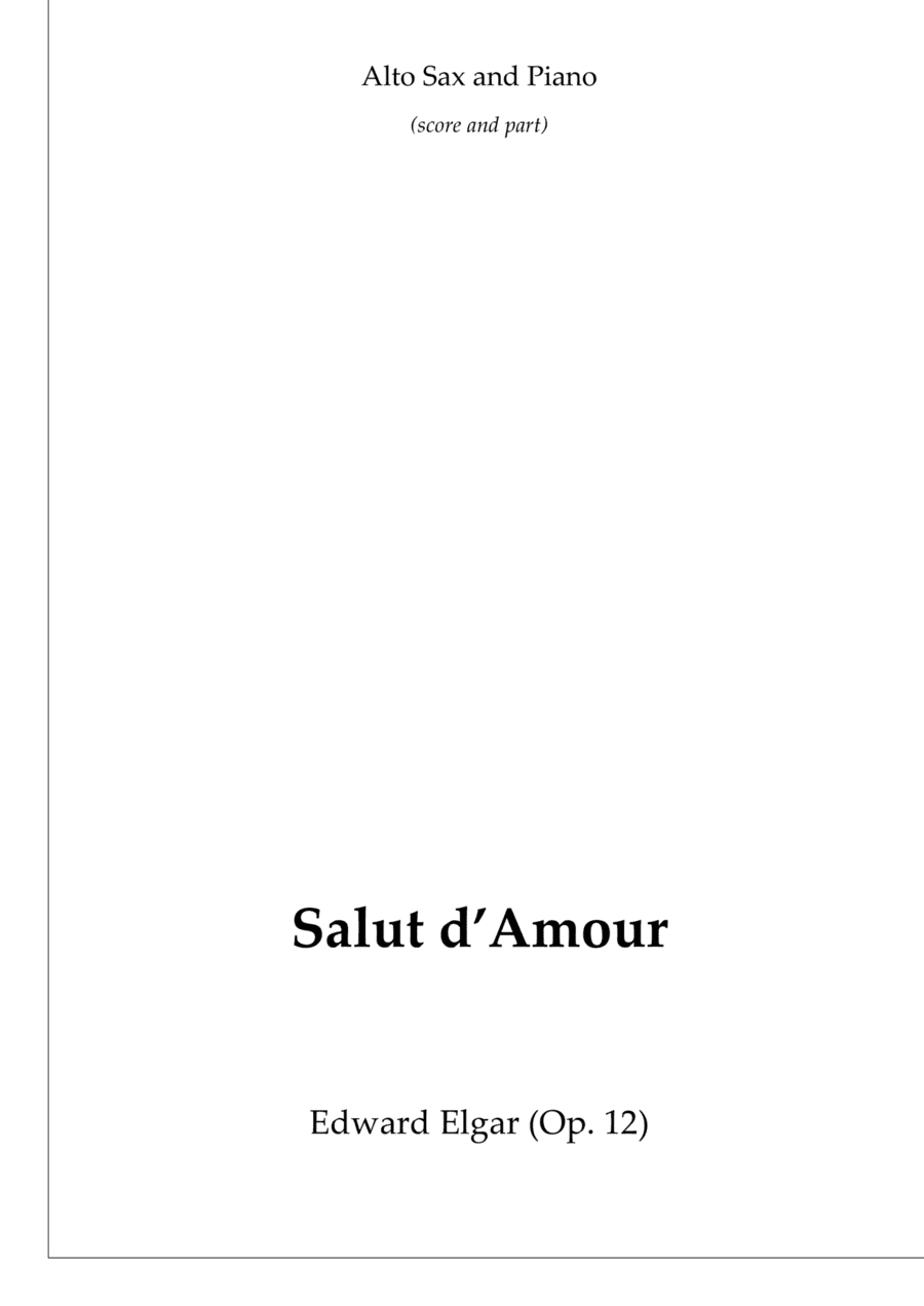 Salut d'Amour (alto sax and piano) (arr. Passoni Music)