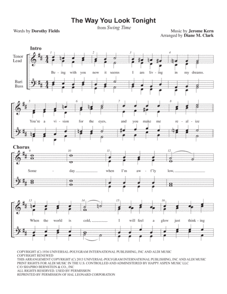 The Way You Look Tonight (arr. Diane M. Clark)