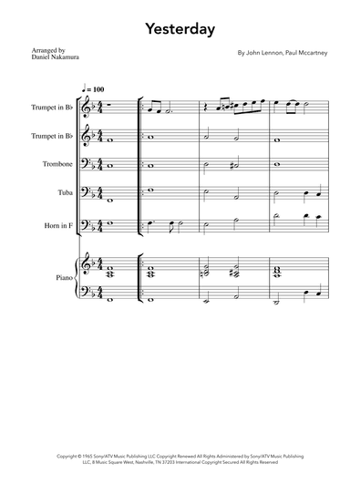 Yesterday (arr. Daniel Nakamura)