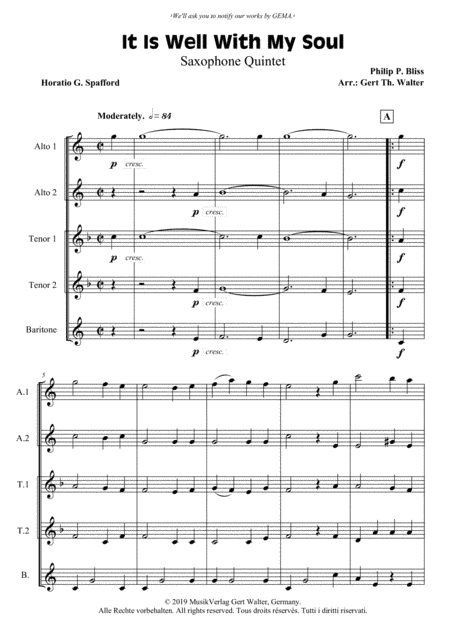 It Is Well With My Soul (arr. Gert Th. Walter)