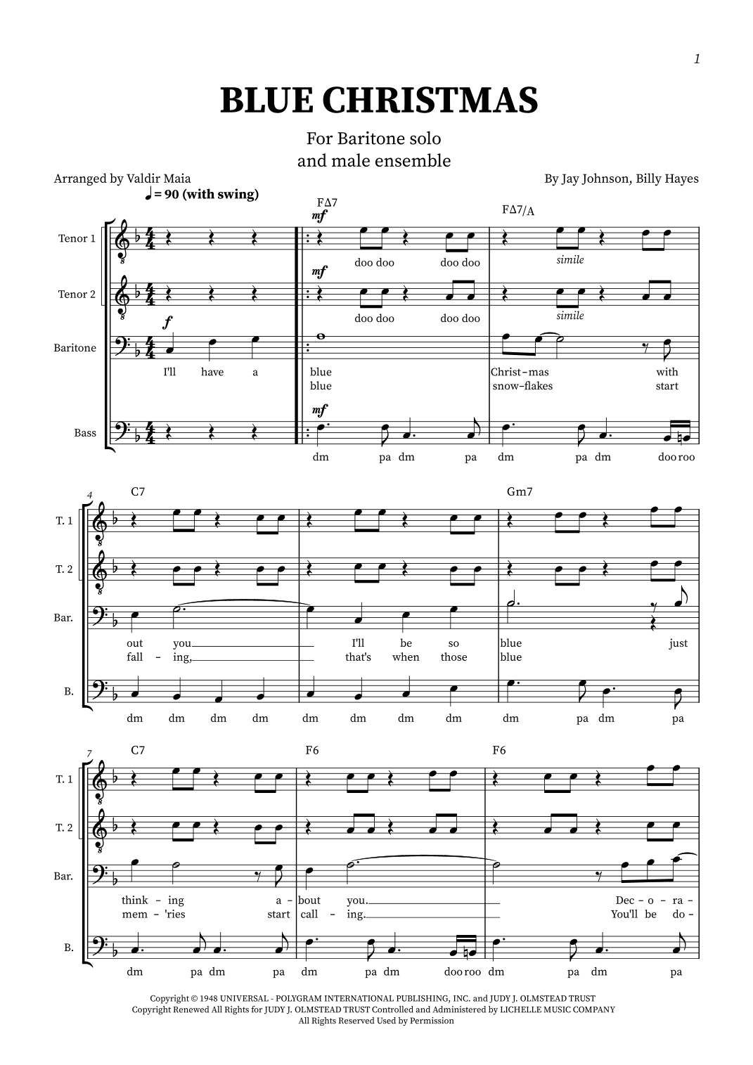 Blue Christmas (arr. Valdir Maia)