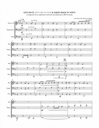 Let's Do It (Let's Fall in Love)/Lulu's Back in Town Medley (arr. David Katz)