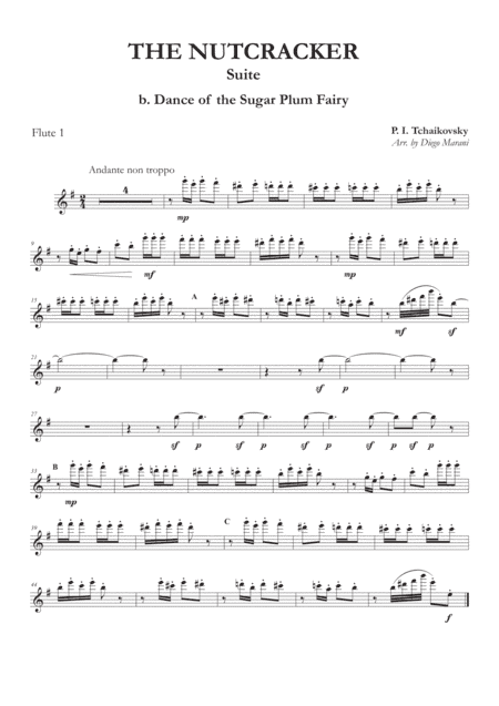 "Dance of the Sugar Plum Fairy" from Nutcracker Suite for Flute Quartet (arr. Diego Marani)