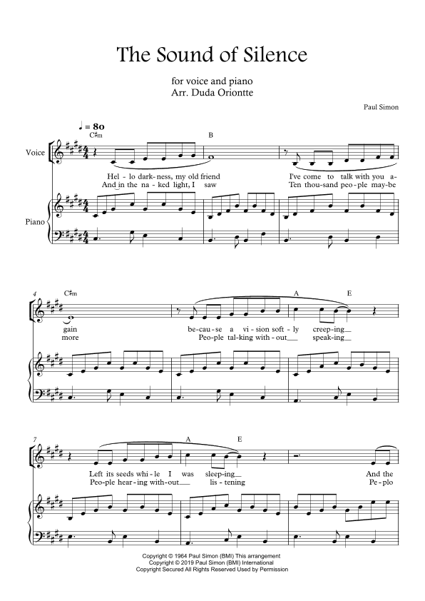 The Sound Of Silence (arr. Duda Oriontte)