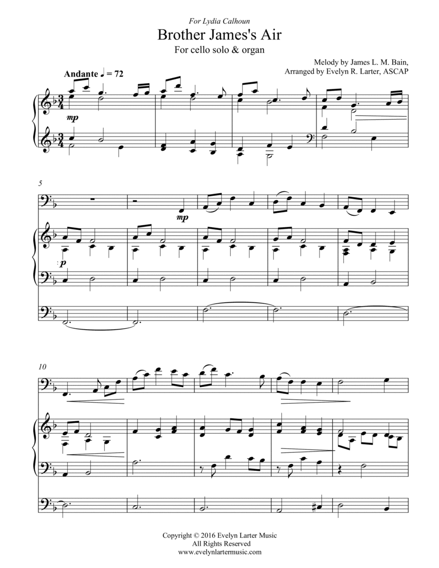 Brother James's Air (arr. Evelyn Larter Music)
