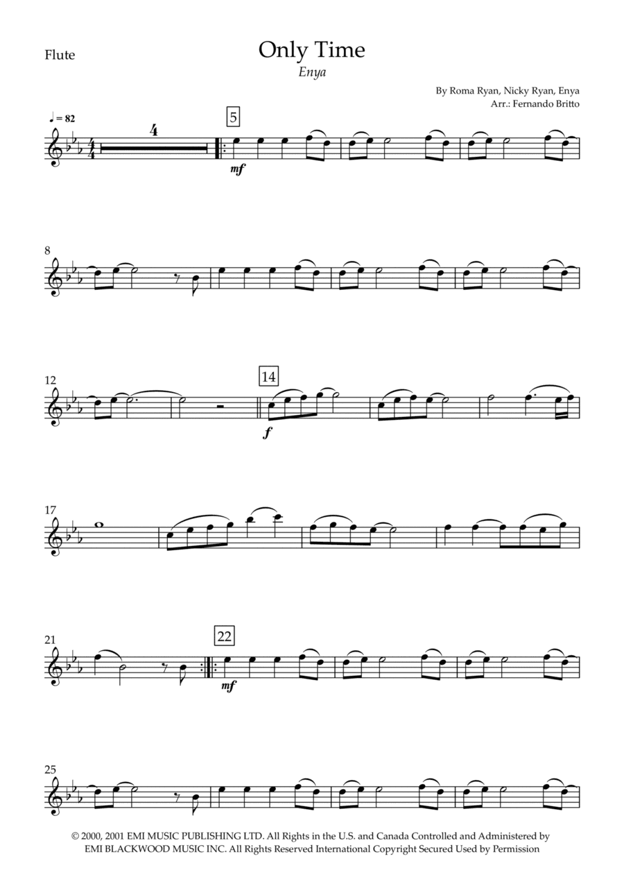 Only Time (arr. Fernando Britto)